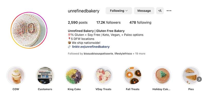 entreprise locale instagram exemple boulangerie