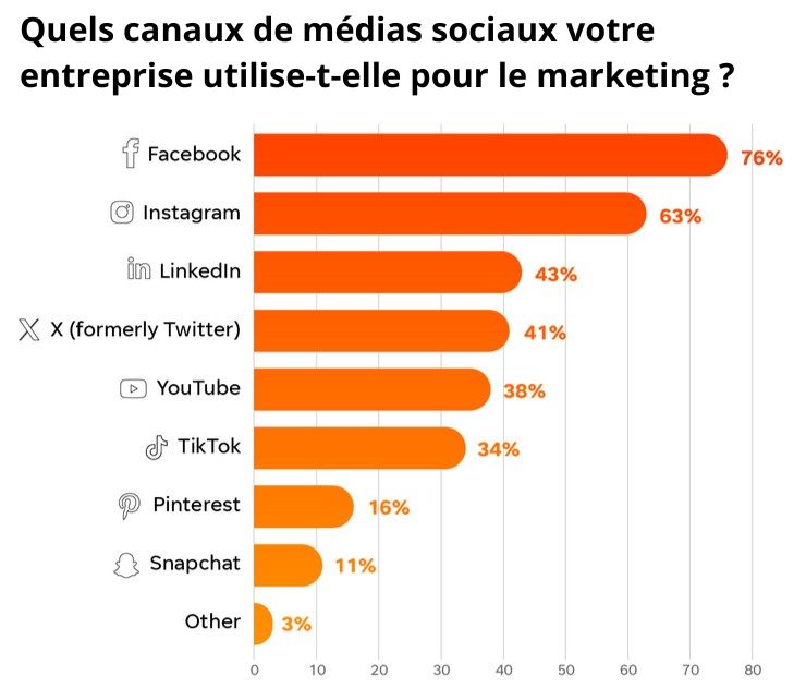 Quels canaux de médias sociaux votre entreprise utilise-t-elle pour le marketing ?