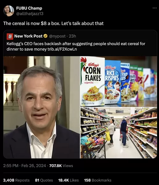 Le PDG de Kellogg aurait pu utiliser une stratégie de réseaux sociaux.