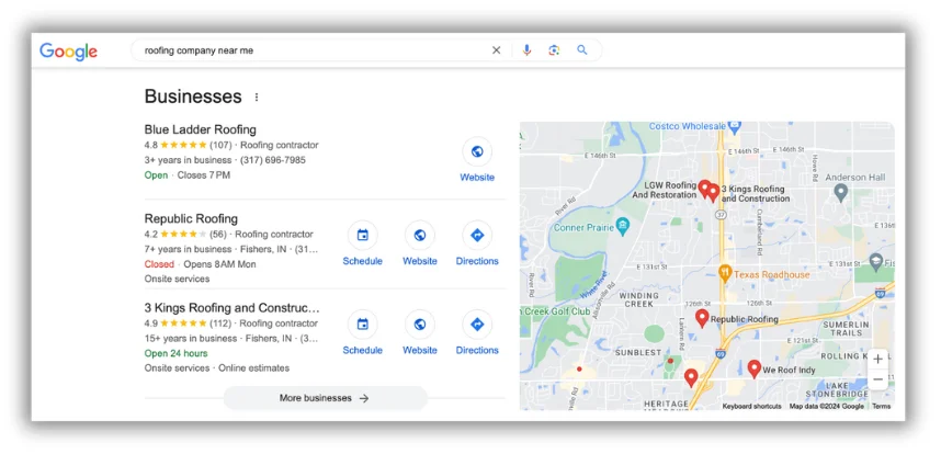 Si vous proposez un service, comme les entreprises de couverture présentées ci-dessus, vous pouvez facilement afficher vos références, établir des devis, les utilisateurs peuvent prendre rendez-vous directement à partir de ces listes, et bien plus encore.