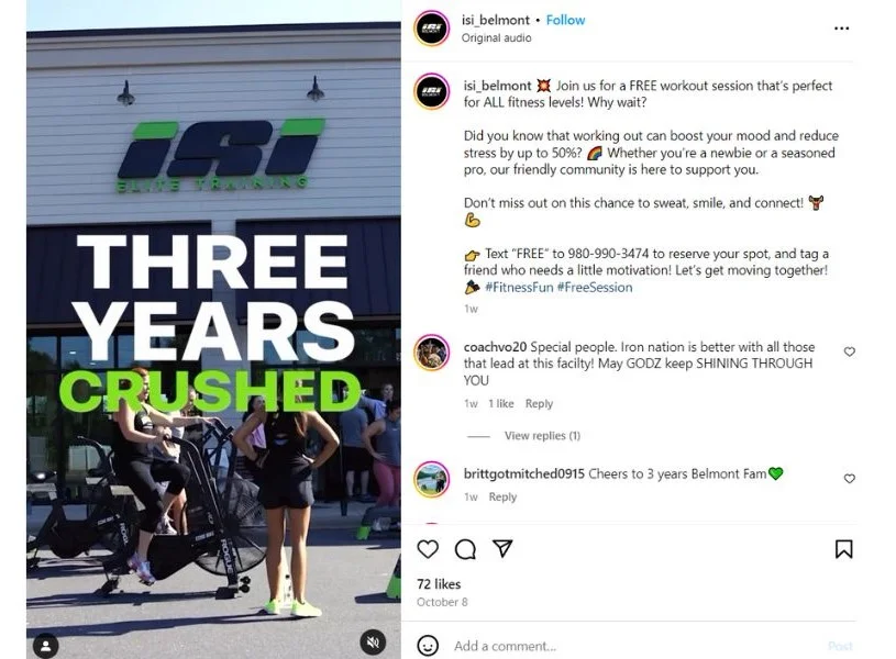 local social media marketing celebrate post