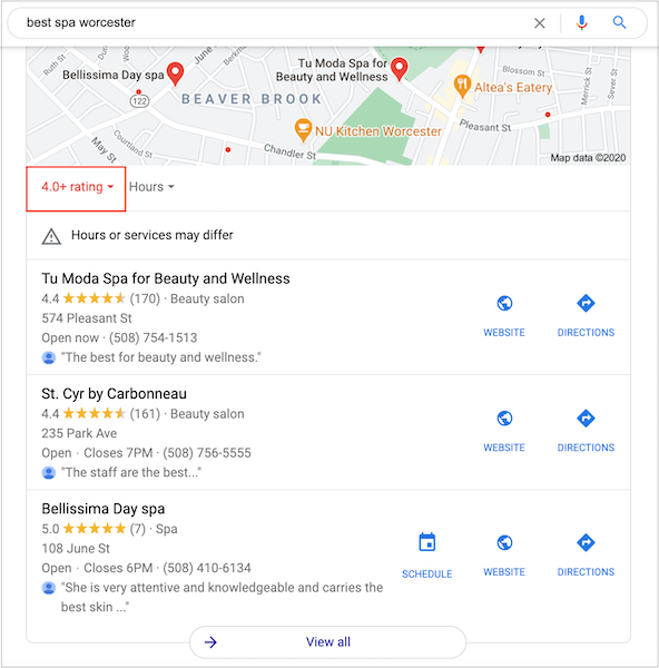 google local 3 pack reviews