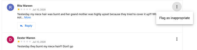 exemple comment supprimer les avis de google