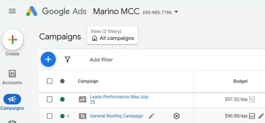 Modification du budget Google Ads