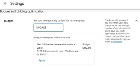 budget annonces google budget quotidien